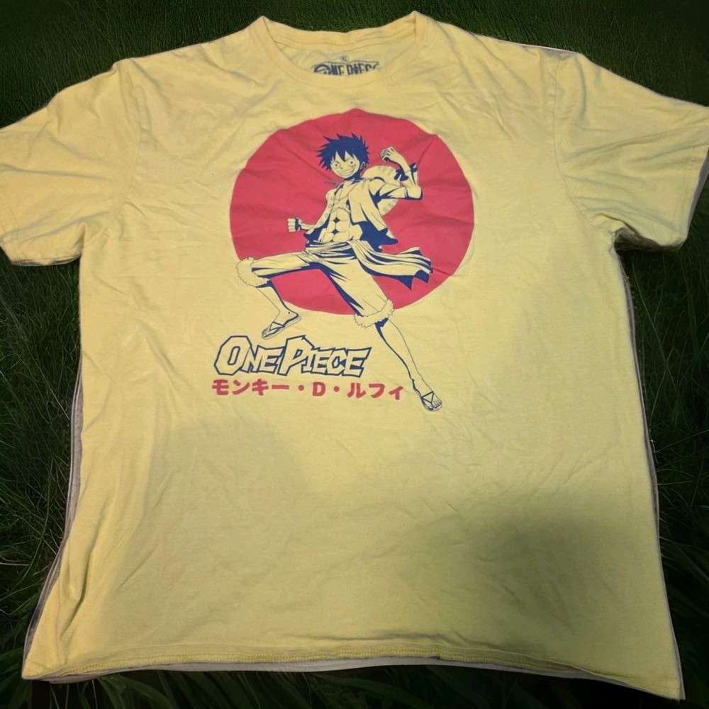 One Piece Ripple Junction T-Shirt Yellow Men's Sz XL Big Front logo Cotton!