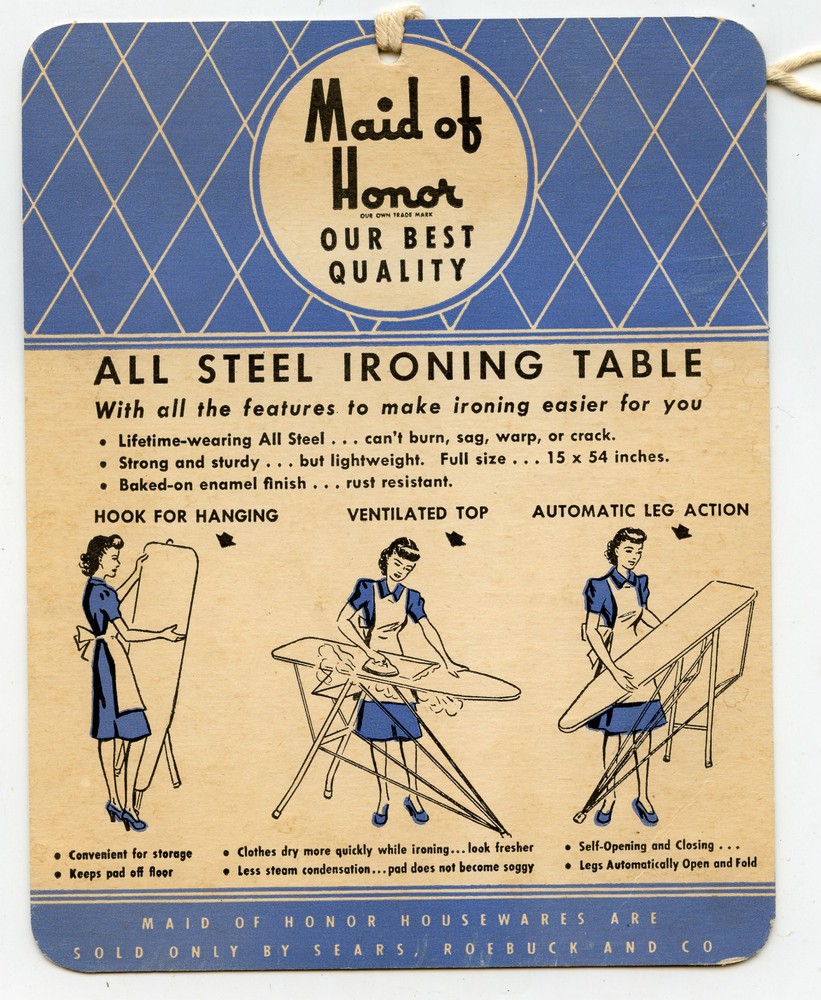 Vintage - Sears - Maid of Honor Ironing Table Instruction / Information