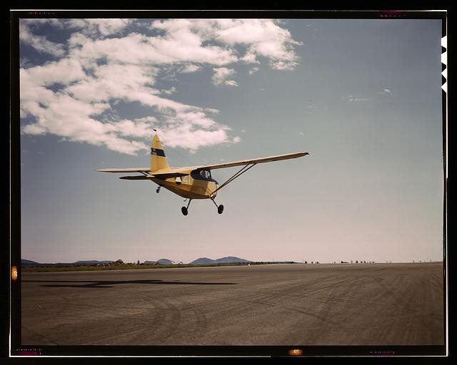 Photo:Bar Harbor Maine 1943 Civil Air Patrol Stinson Voyager Plane WWII