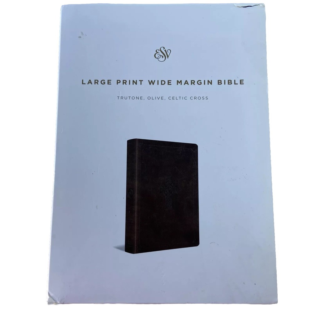 ESV Large Print Wide Margin Bible (TruTone, Olive, Celtic Cross Design) by...