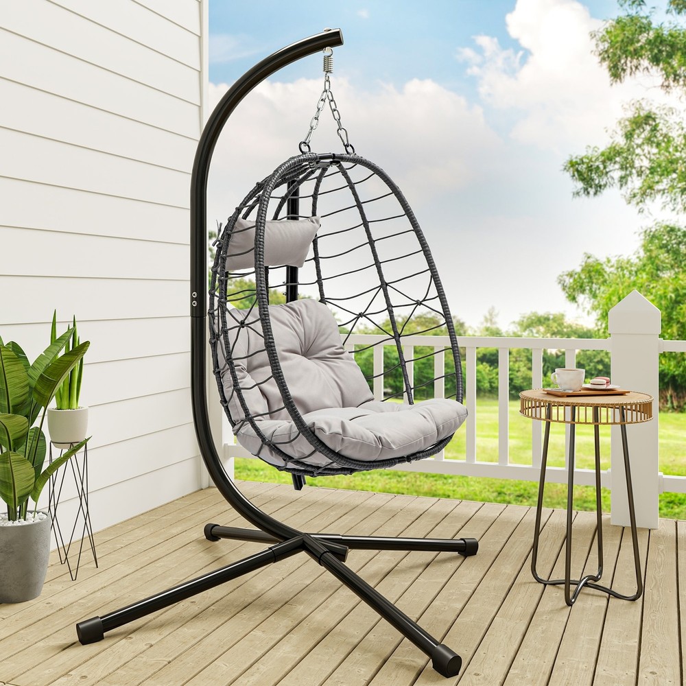 Hanging Swing Chair with Stand for Indoor or Outdoor Relaxation
