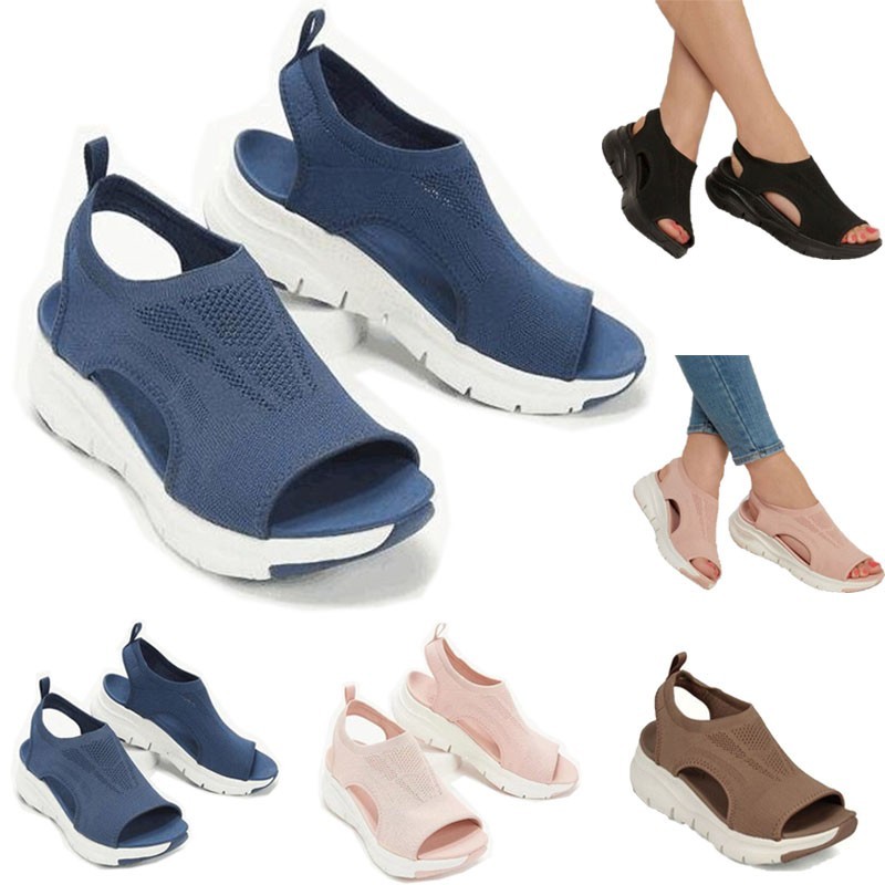Womens Casual Orthopedic Wedge Sandals Summer Shoes Walking Slingback Flat Shoes