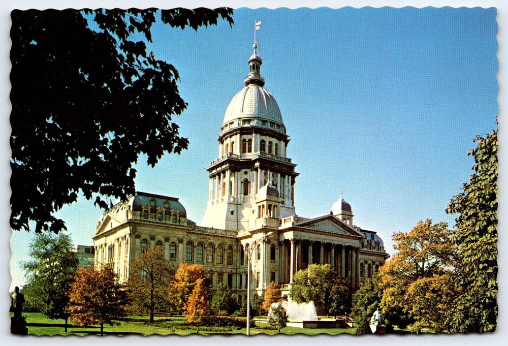 Original Vintage Postcard Illinois State Capitol Building Springfield Illinois