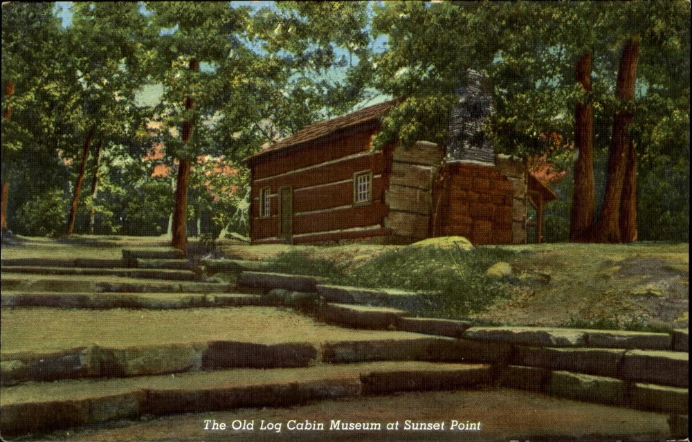 Log Cabin Museum Sunset Point Turkey Run State Park Marshall Indiana IN~1940s