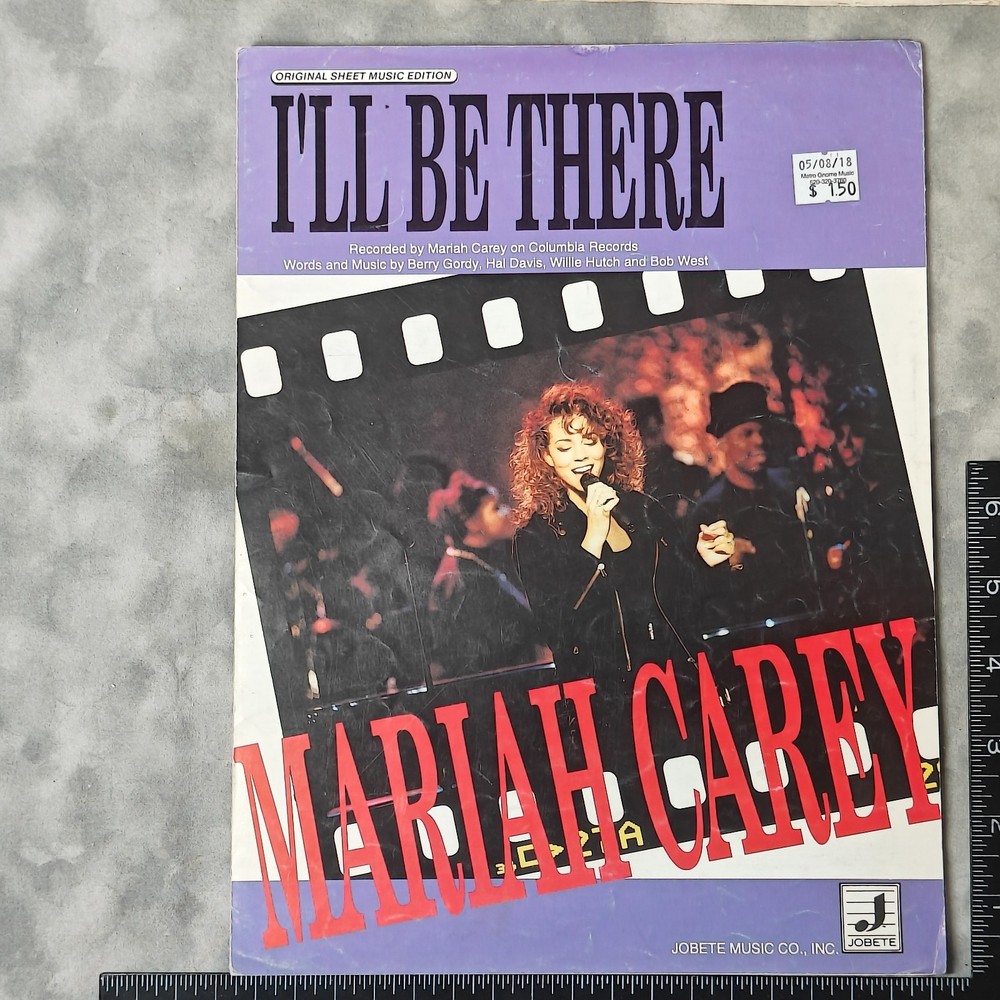 1992 Mariah Carey I'll Be There Sheet Music Jobete Piano Vocal Guitar Chords PVG