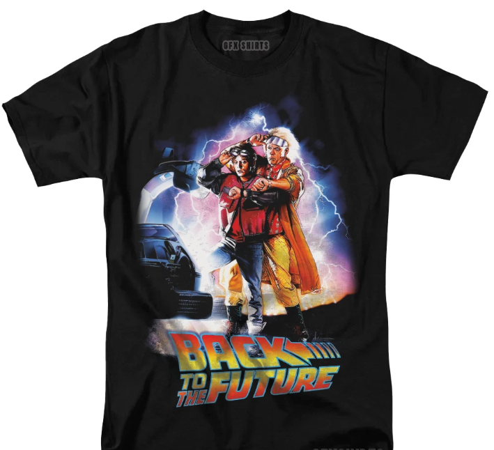 Back To The Future Delorean 80s Sci-Fi, Vtg Retro Movie Poster Promo Tee Unisex