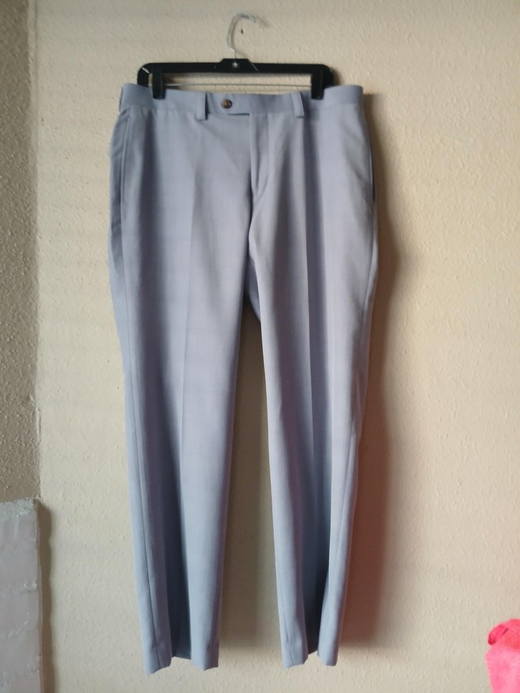 Lauren Ralph Lauren Pants Mens 34x30 Gray Lined Flat Front Dress Formal Trousers