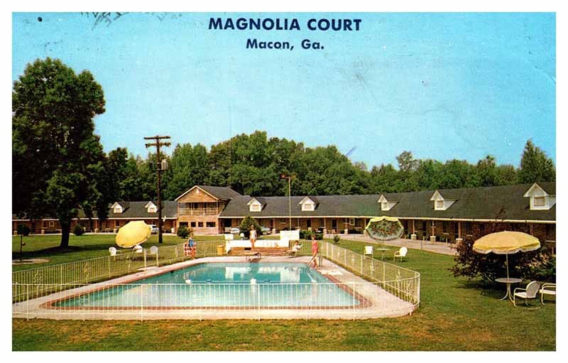 Postcard SWIMMING POOL SCENE Macon Georgia GA m/09 AQ0170