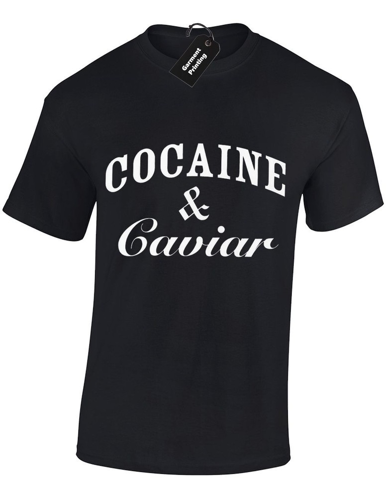 Cocaine And Caviar Yolo Cannabis Print Gents New Unisex T-Shirt