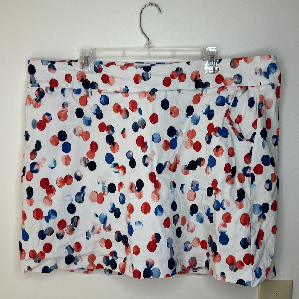 Zac & Rachel Polka Dot Red Blue White Skort Women’s Size 22W