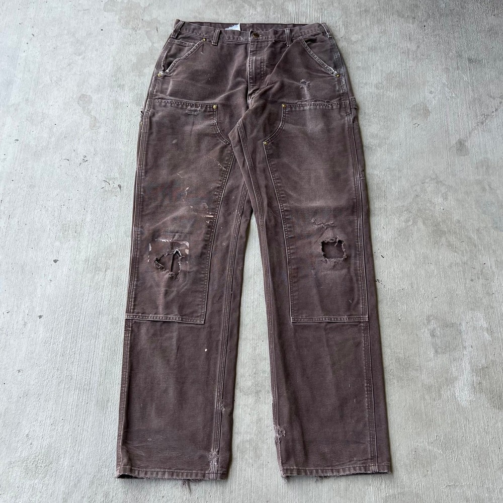 Carhartt faded brown double knee work wear carpenter pants
