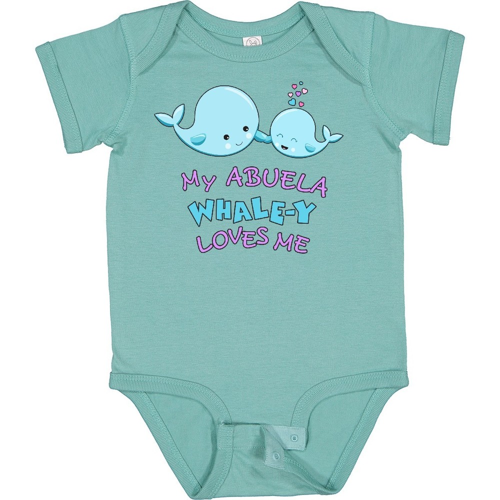 Inktastic My Abuela Whale-y Loves Me Baby Bodysuit Family Cute Grandma Gran Blue-image