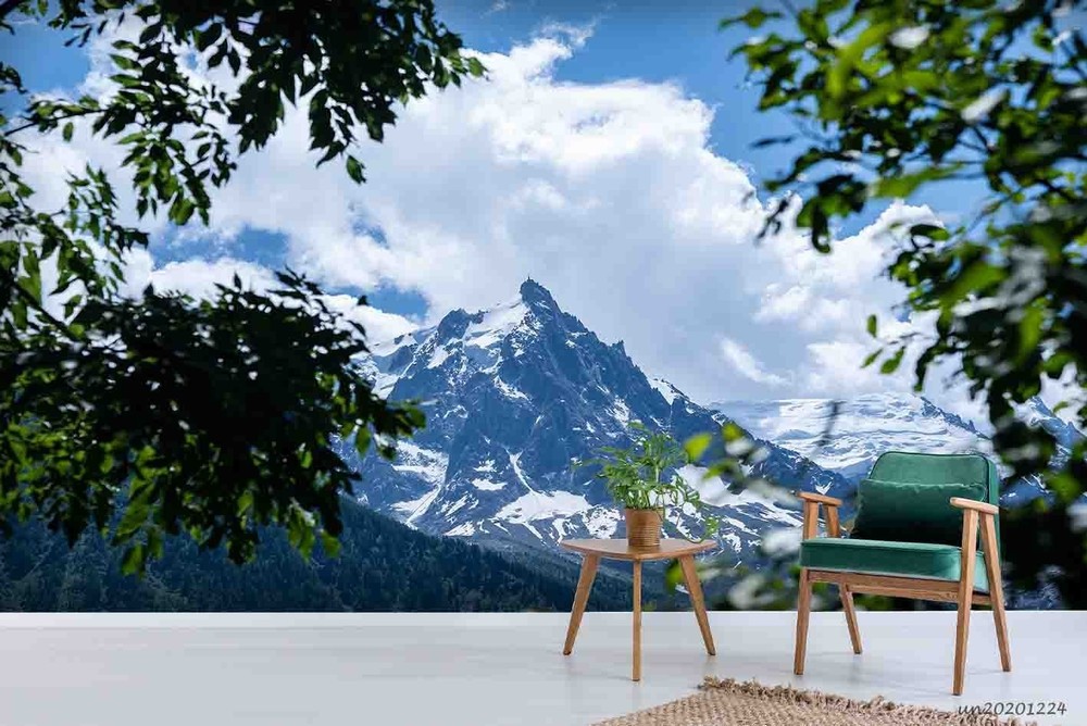 3D Snow Mountains Forest Landscape Wall Murals Wallpaper Murals Wall Sticker