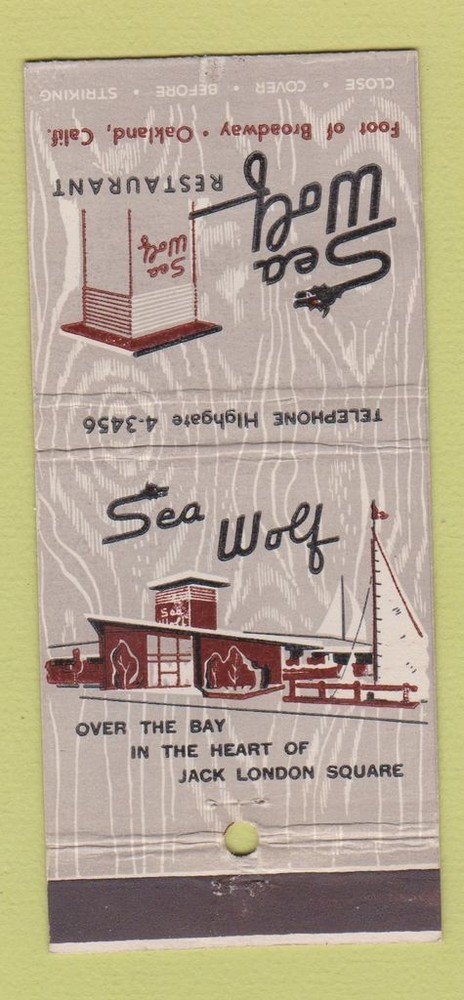 Matchbook Cover - Sea Wolf Restaurant Oakland CA 30 Stick