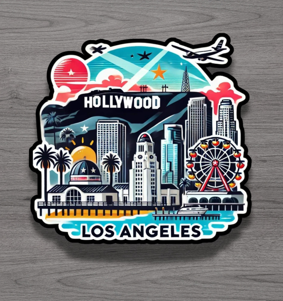 Los Angeles California Fridge Magnet or Laptop Sticker