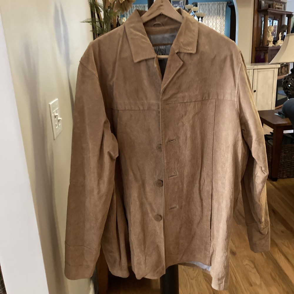 Vintage Wilsons Leather M. Julian Tan Suede Button Front Jacket Coat Men’s XXL