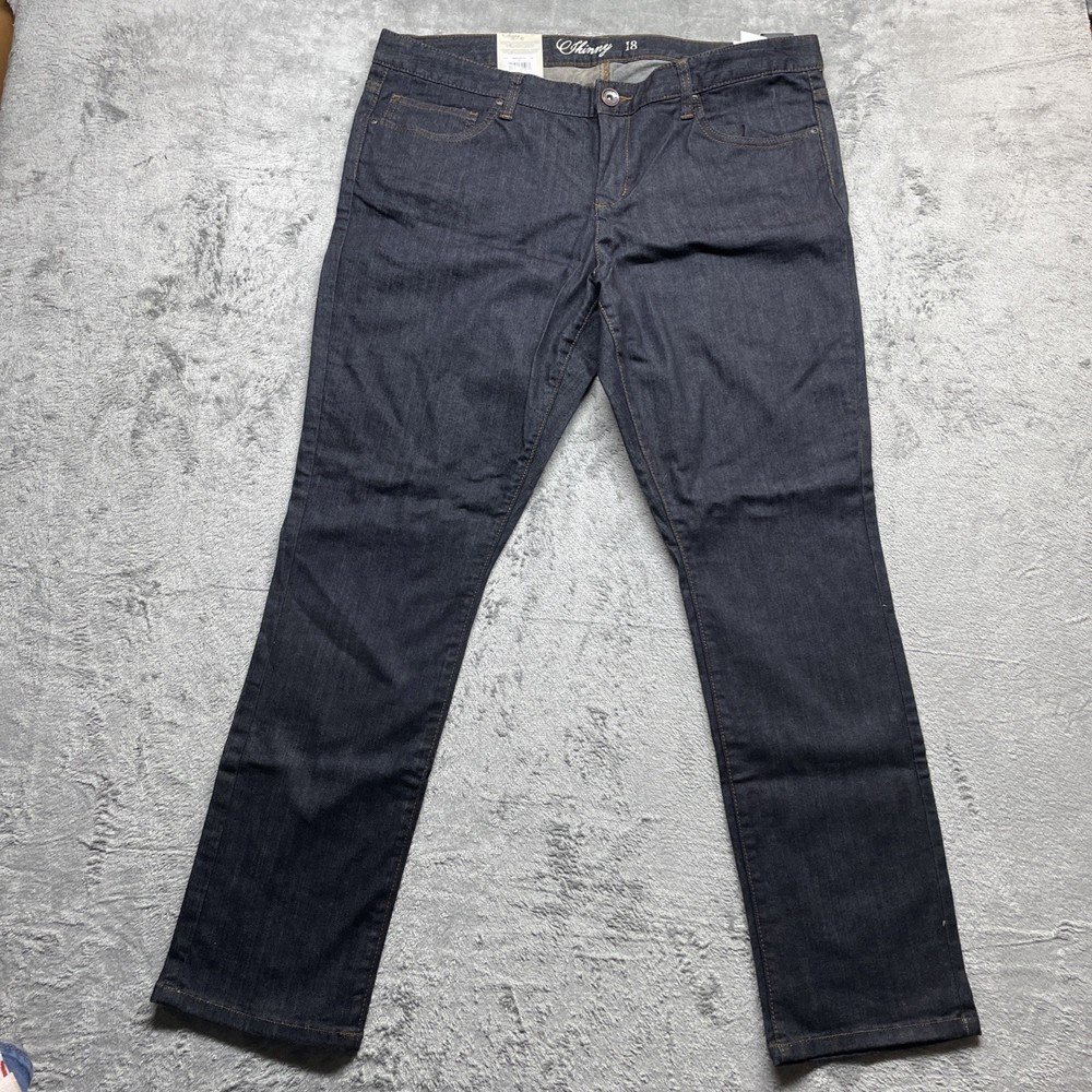 Tommy Hilfiger Womens 18 Stretch Skinny Ultra Low Rise Blue Jeans