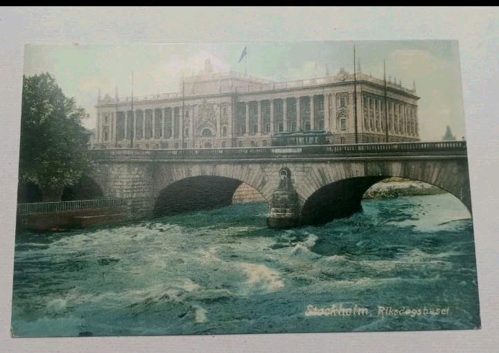 Stockholm Sweden Riksdagshuset Parliament Vintage Postcard