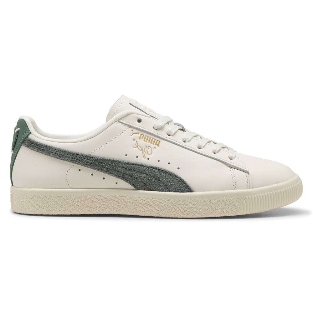 PUMA Clyde Base Lace Up  Mens Off White Sneakers Casual Shoes 39941303