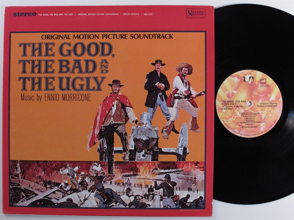 ENNIO MORRICONE The Good, The Bad & The Ugly OST UNITED ARTISTS LP VG+/VG++ c