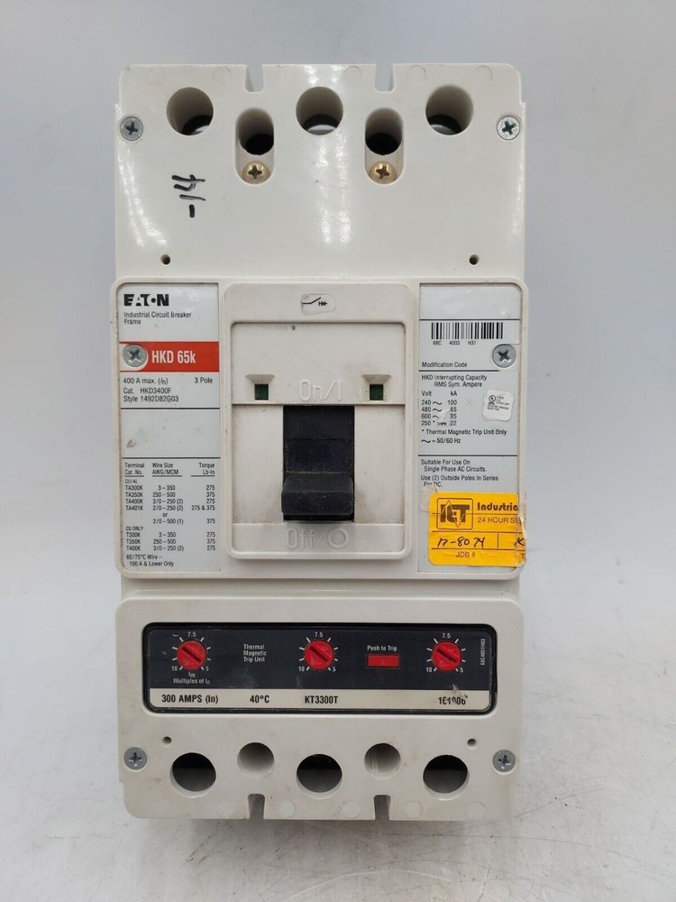 EATON CH HKD3300 Circuit Breaker 300 Amp 3P HKD 300A 600V 3 POLES BOLT ON