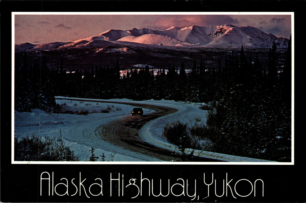 Alaska Highway Yukon Winter Mountains Vintage Postcard 1970s Studio North Dexter