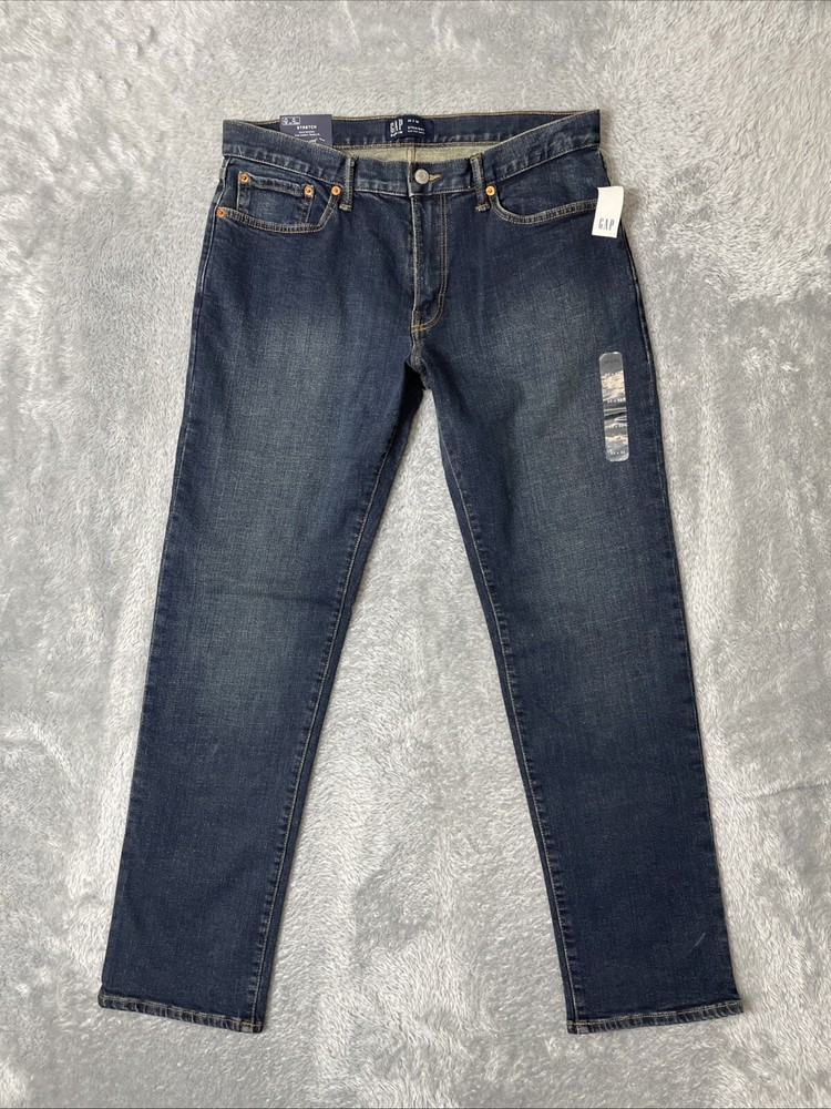 Gap Jeans Men's 33 x 32* TAG Blue Straight Fit Mid Rise Stretch Denim Pants