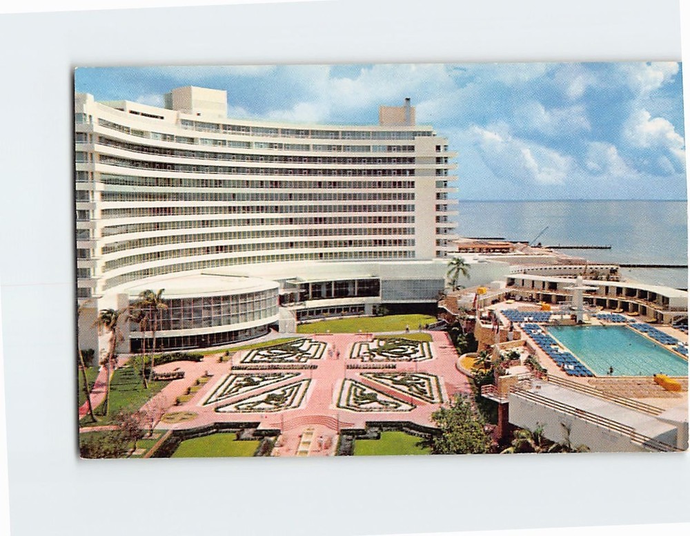 Postcard Fontainebleau Hotel Miami Beach Florida USA