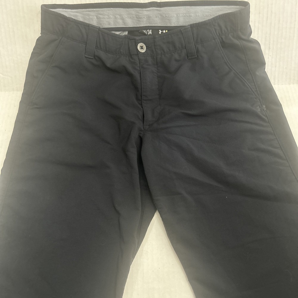 Under Armour Mens Match Play Golf Pants  34 X 34 Loose Fit 1248089 Black
