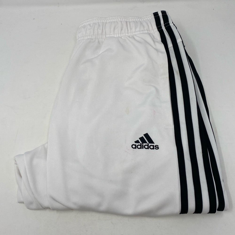 adidas Men’s Tricot Tapered 3-Stripes Track Pants White/Black M