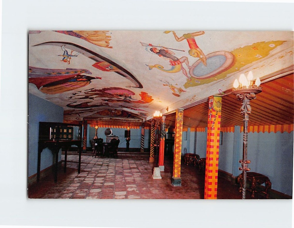 Postcard Portion Of Game room John and Mable Ringling residence Sarasota Florida