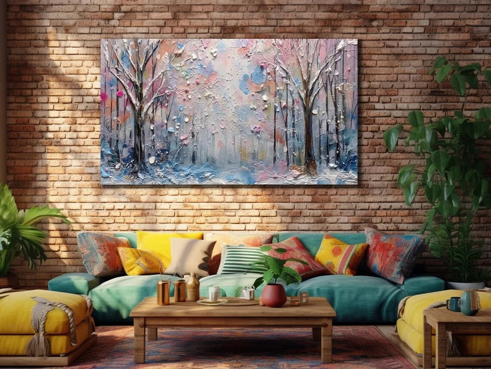 Stunning Forest Oil Painting Abstract Wall Art Canvas Unframed Print Art-image
