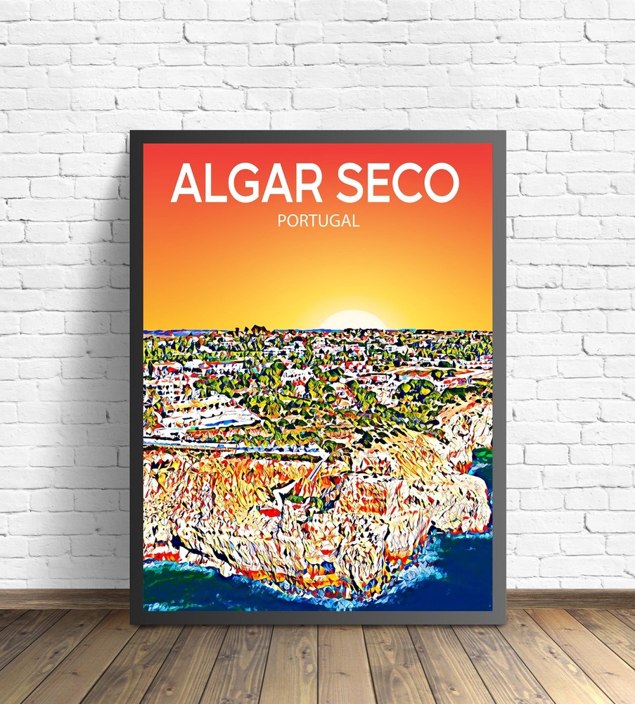 Algar Seco Portugal Art Poster Sunset Night Poster Art Print Algar Seco City