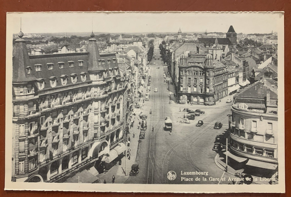 Aerial View Luxembourg Place de la Gare et Avenue de la Liberte Postcard