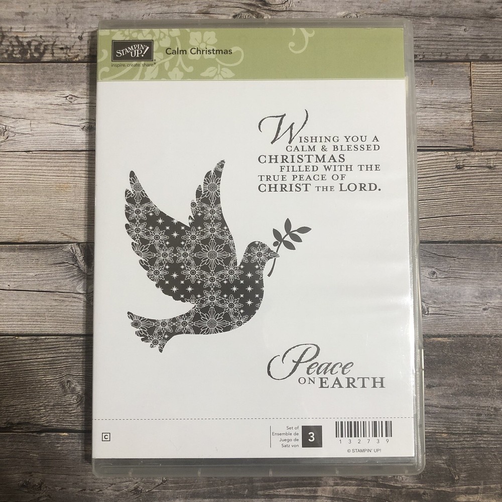 Stampin Up CALM CHRISTMAS Stamp Set Peace On Earth Dove Christ Lord Religious