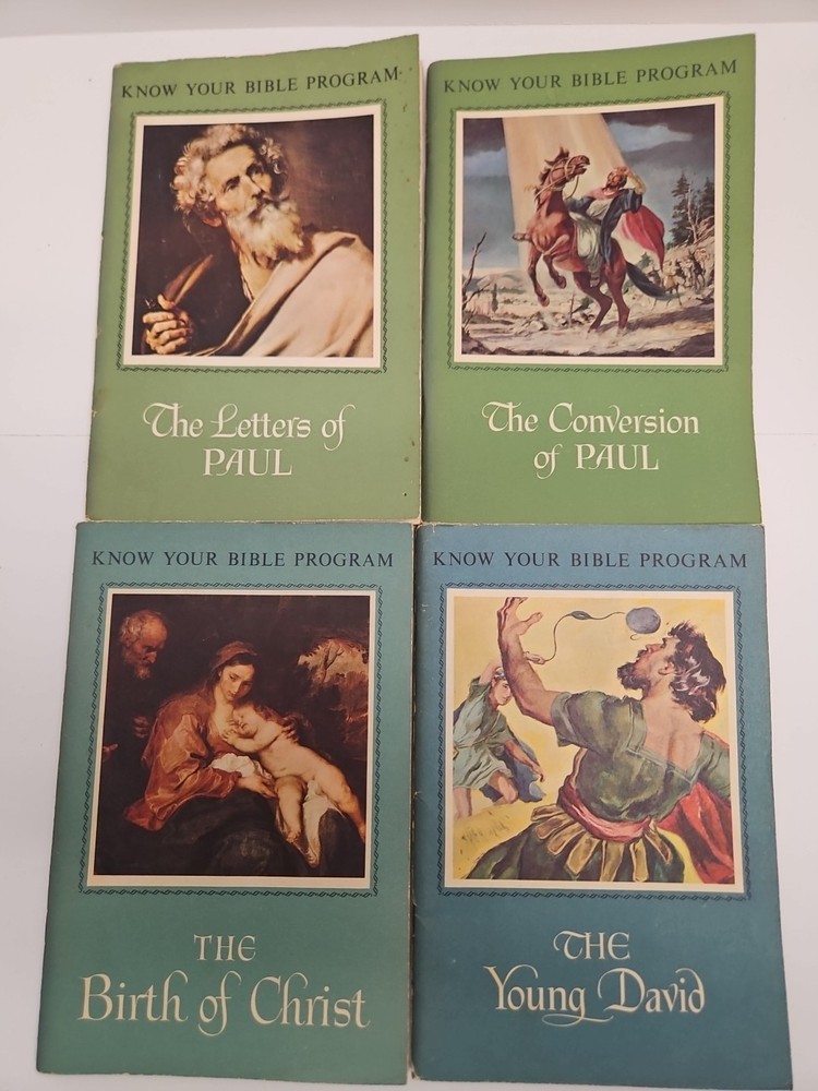 LOT OF 4 - Catholic Know Your Bible Program Booklets - VINTAGE 50s 60s