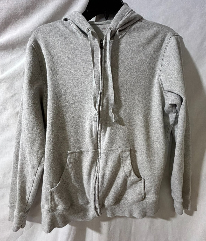 New York & Co Sport gray full zip lightweight women's hoodie Size Large