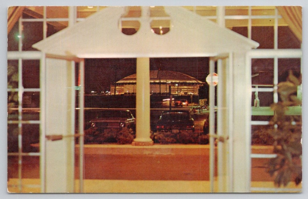 Vintage Ramada Inn Houston TX Astrodome Night View Postcard 1968 Posted