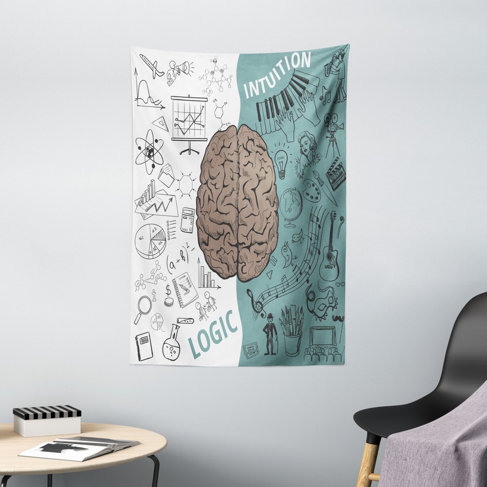 Modern Tapestry Music Logic Brain Art Print Wall Hanging Decor