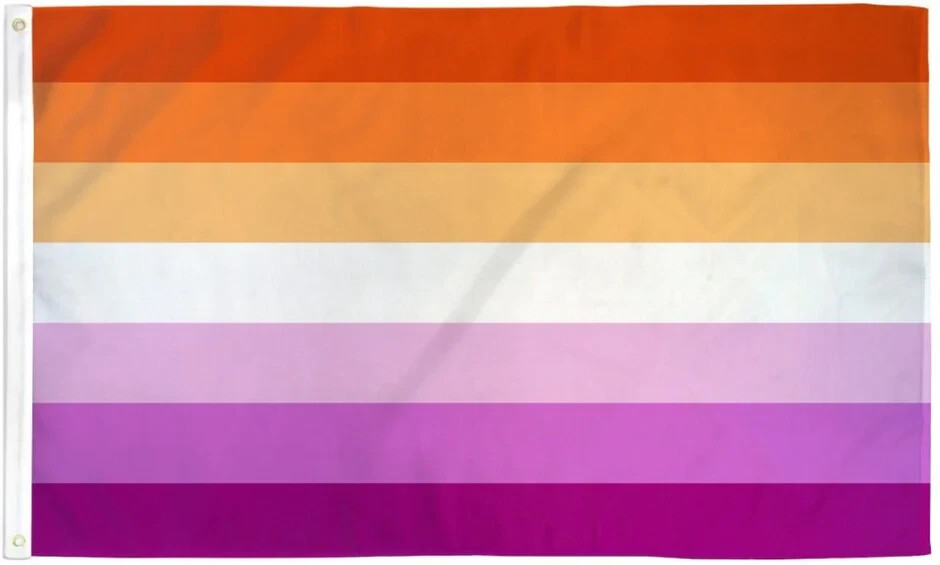 Lesbian Pride Flag 2x3ft Polyester LGBTQ Rainbow Sunset Design