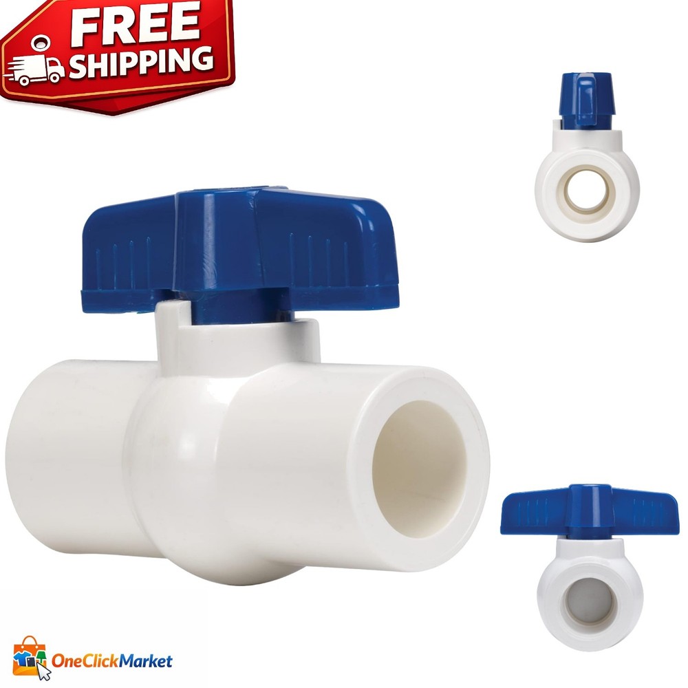 Compact PVC Ball Valve 1 Inch, Slip Connector, 150 PSI - Lightweight & Reliable