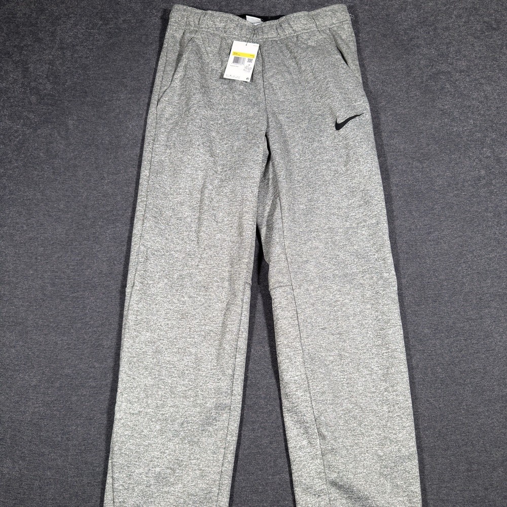 Nike Men's Therma-FIT Fitness Sweatpants Open Hem Gray DQ4856-063 Size Large L