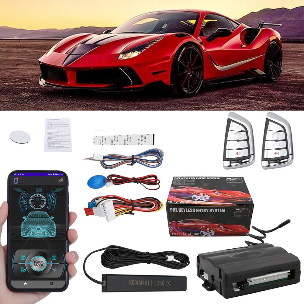 Keyless Entry Push Button Start Remote Car Alarm Engine Stop System 7TQJ