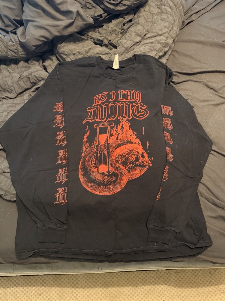 As I Lay Dying Men's Long Sleeve Black Band Tour Shirt 2XL