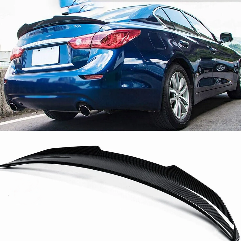 For INFINITI Q50 PSM STYLE CARBON FIBRE HIGH KICK DUCKBILL TRUNK SPOILER 14-2023
