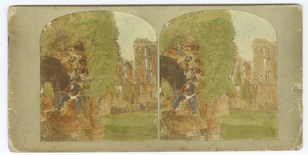 D1468~ ENGLAND – Kenilworth Chamber & Great Hall c.1850s Stereoview