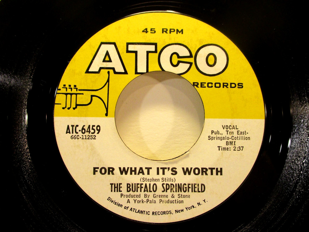 BUFFALO SPRINGFIELD - For What It's Worth - Original 1967 Atco 45 rpm - Top 40