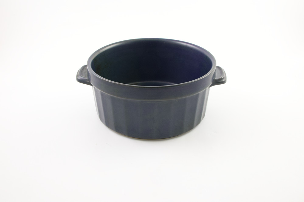 Vtg Iron Mountain Stoneware Pottery Blue Ridge Soufflé Casserole Nancy Patterson