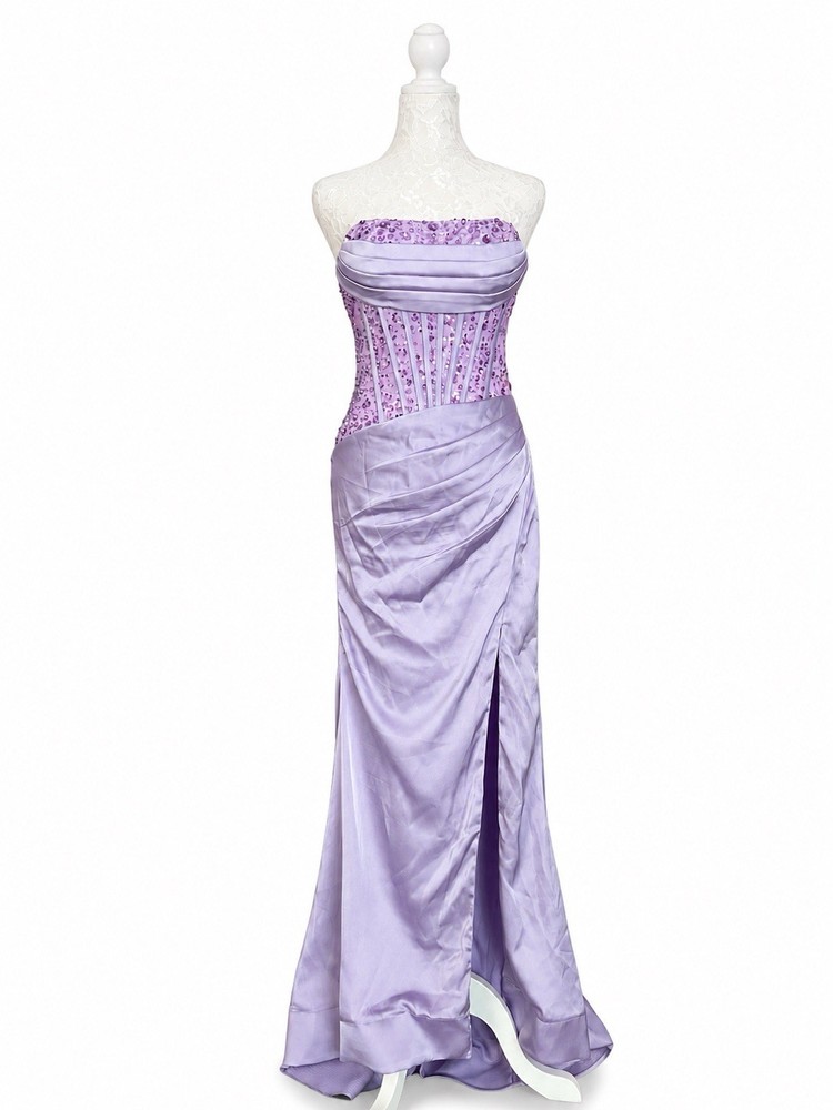 Lavender Strapless Sequin Prom Dress Wedding  Cocktail Formal Women’s Size 0 New