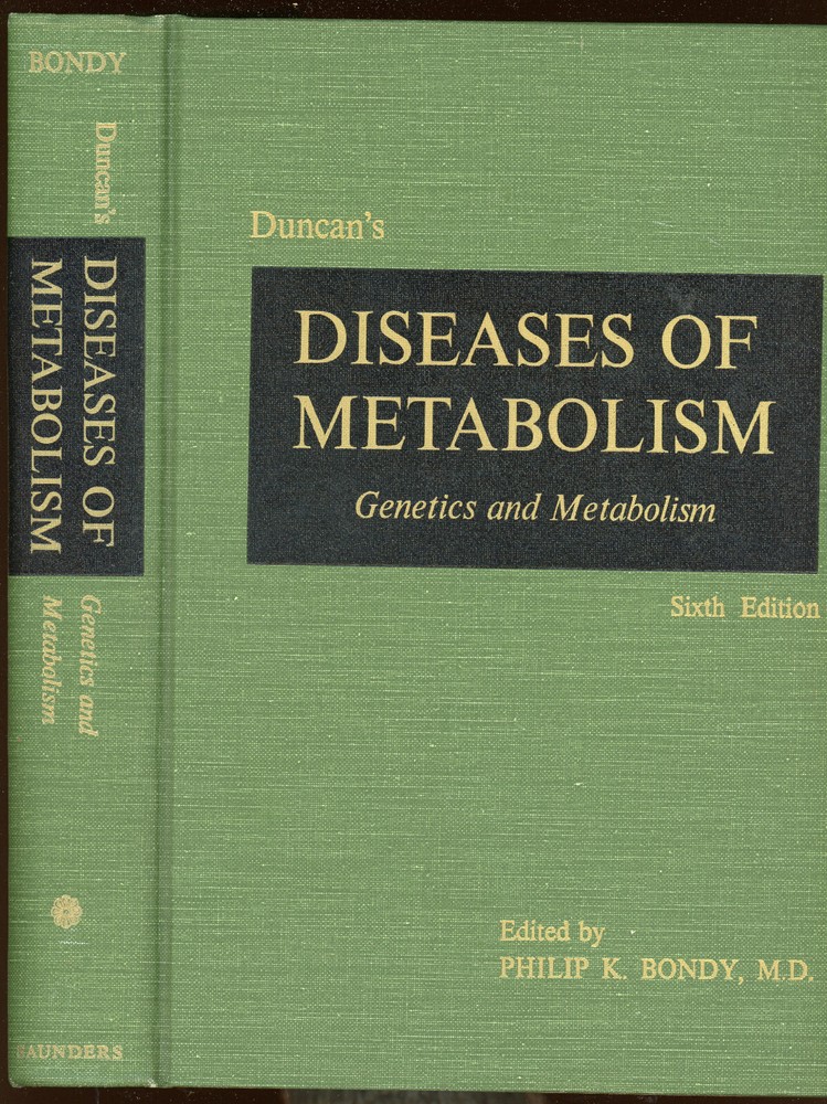 vintage Medical: DISEASES OF METABOLISM by Bondy, ed. 1969. 6th edition.